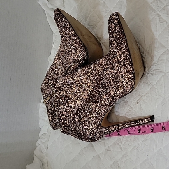Shi By Journeys Women's Gold Glitter Ankle Boots Size 7.5 - Picture 5 of 8